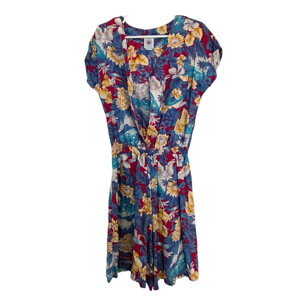 Meet Me In Maui Floral Knee Length Dress Shorts  culotte Size Medium -Large